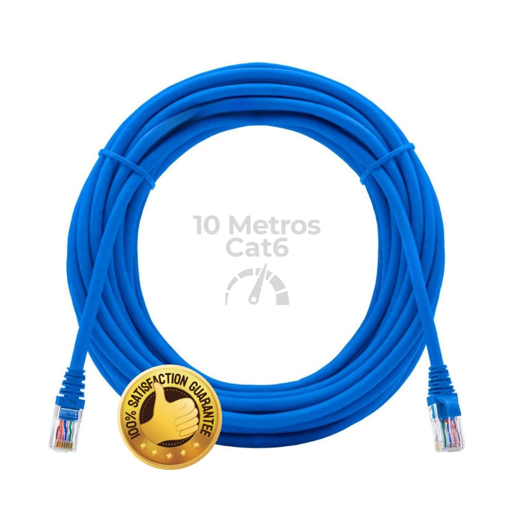 Cabo De Rede Cat6 10 Metros 10m Ethernet Lan Giga Rj45 Crimpado