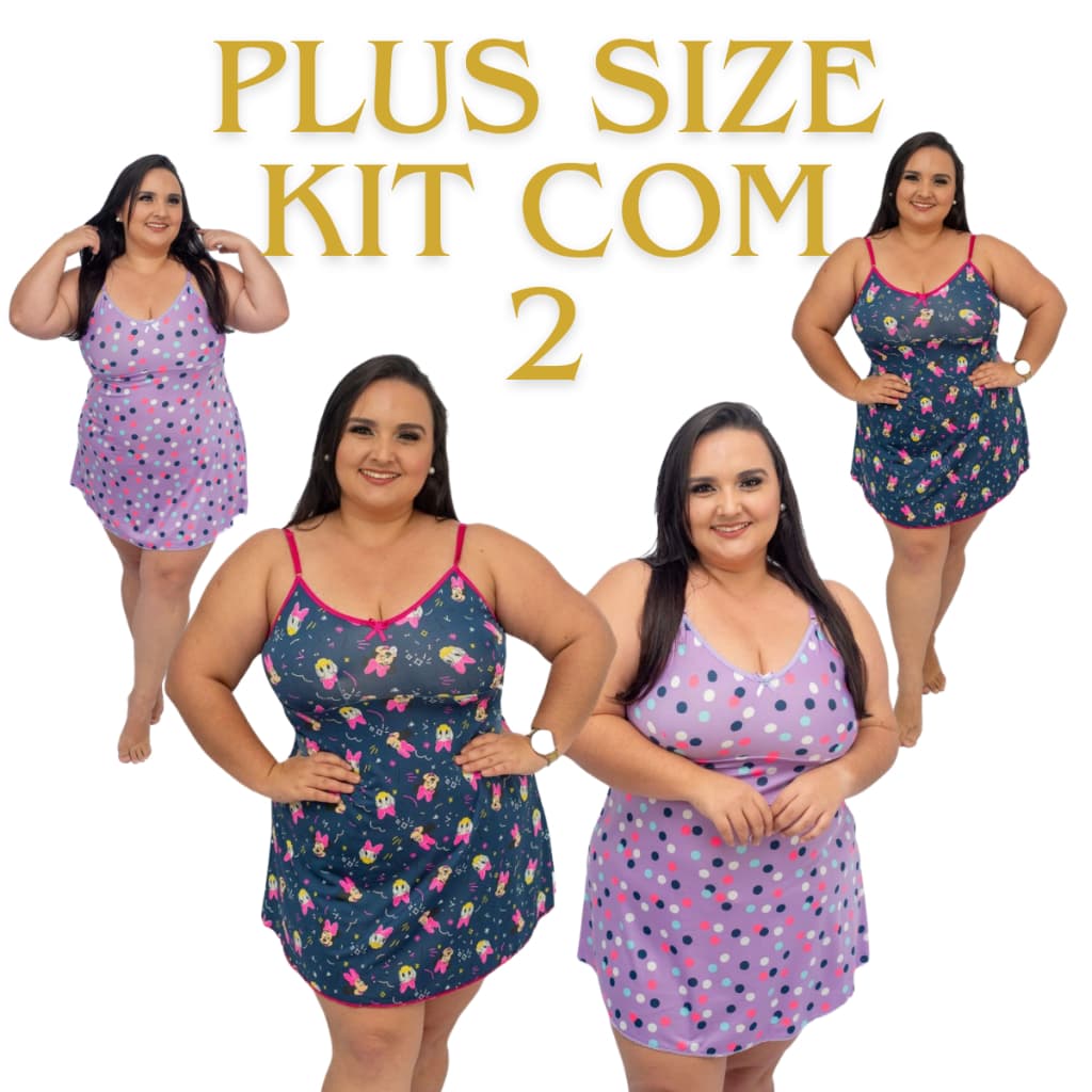 Kit 2 Camisolas Plus Size Feminina Extra Grande Confortável Para Dormir