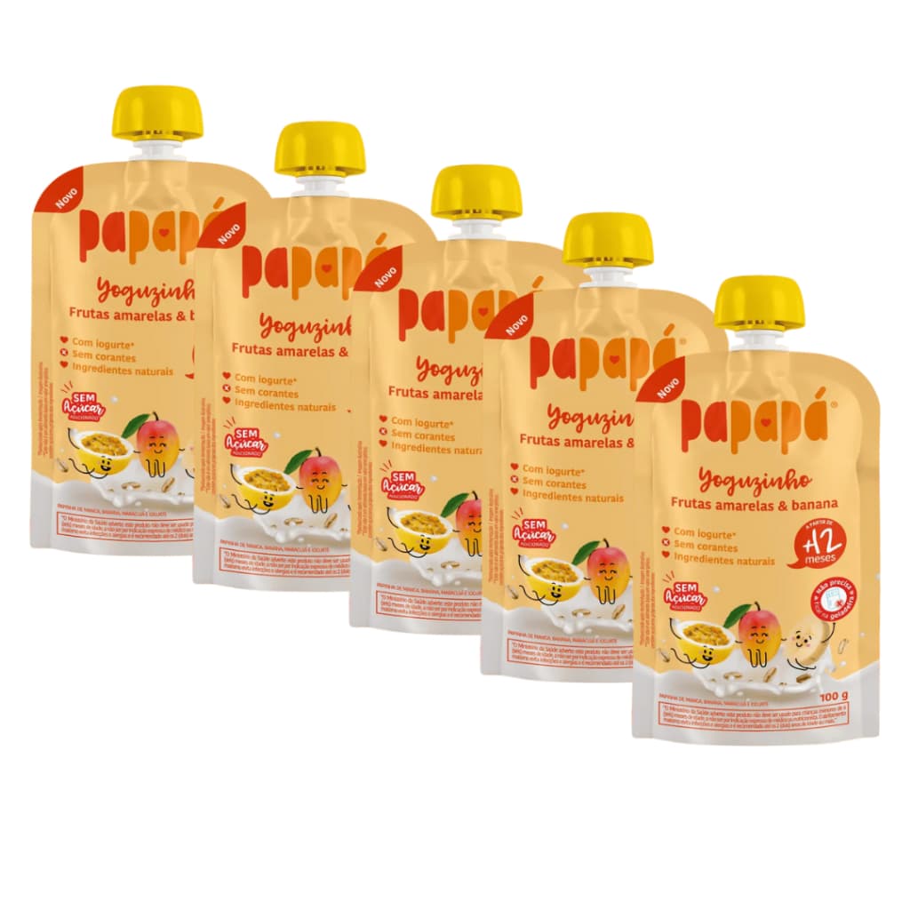 Papapa Kit 5un Sabor Frutas Amarelas E Banana 100g