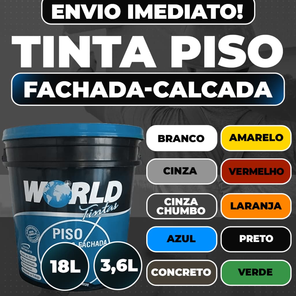 Tinta Acrílica Piso e Fachada Várias Cores Resistência Sol e Chuva Alta qualidade anti derrapante