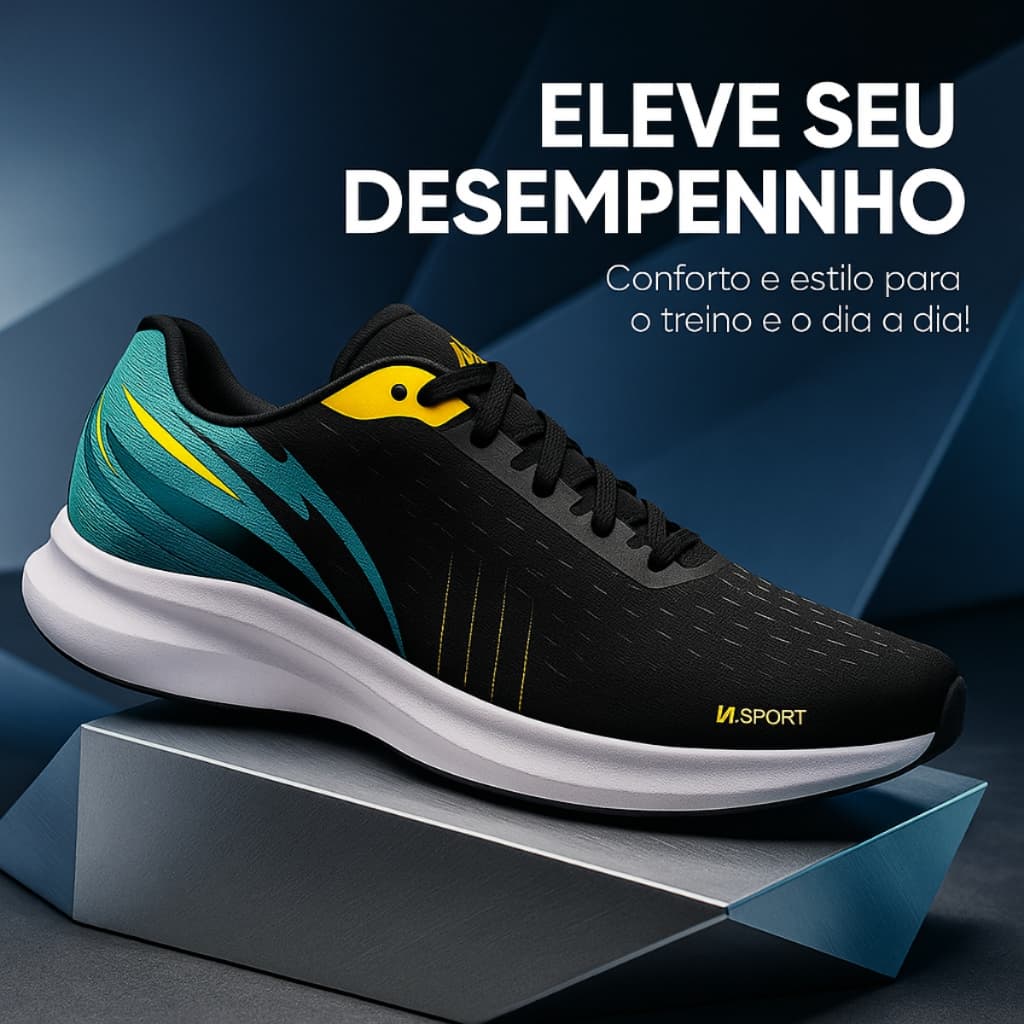 Tênis Confortável Leve SNKR Box Palmilha Anatômica Cabedal Respirável Solado Borracha Antiderrapante
