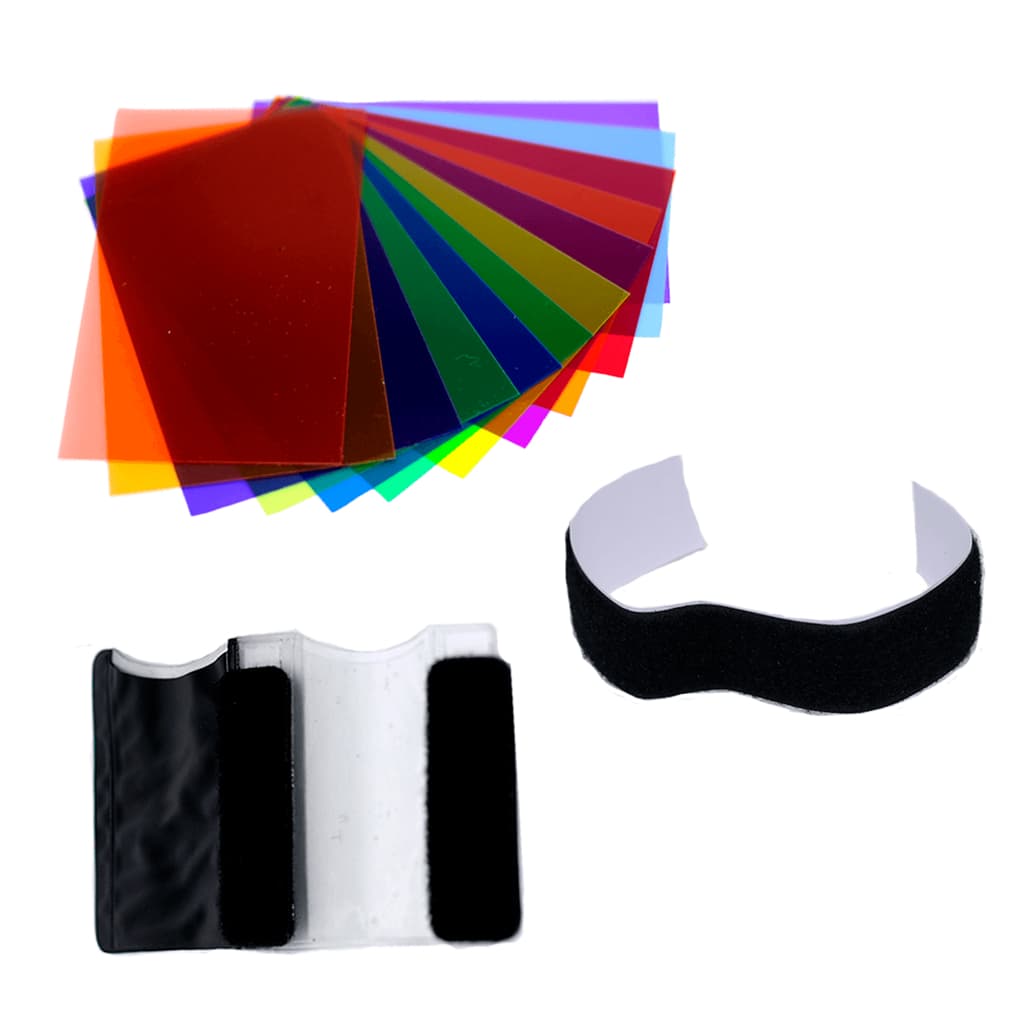 Filtro Gelatina Colorida 12 Cores Para Flash Speedlite Efeitos De Luz Sou Foto FPC-FS12