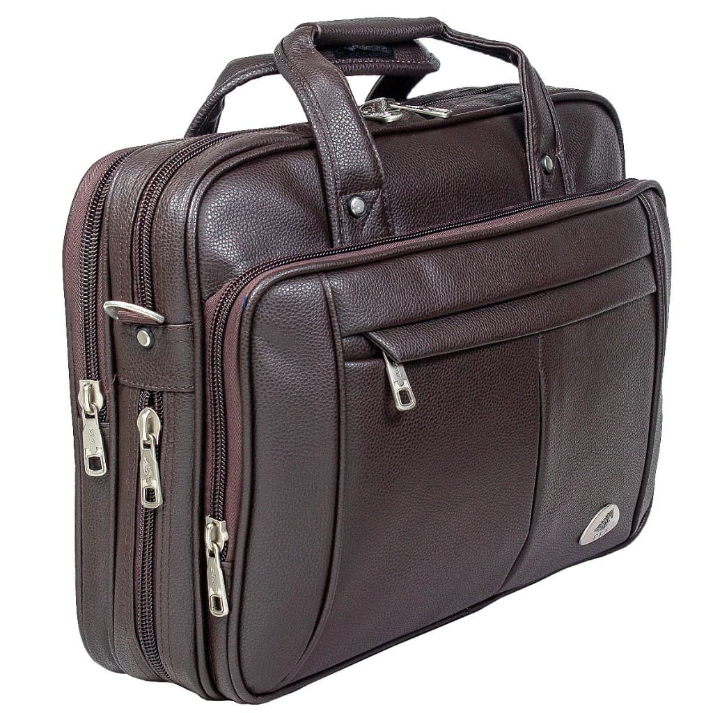 Pasta Trabalho Notebook Com Várias Repartições Reforçada Cor Café