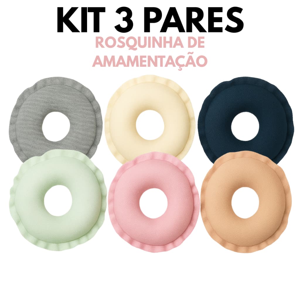 Kit 2 a 6 Rosquinhas de Amamentação Protetor 100% Algodão Para Seios Lavável