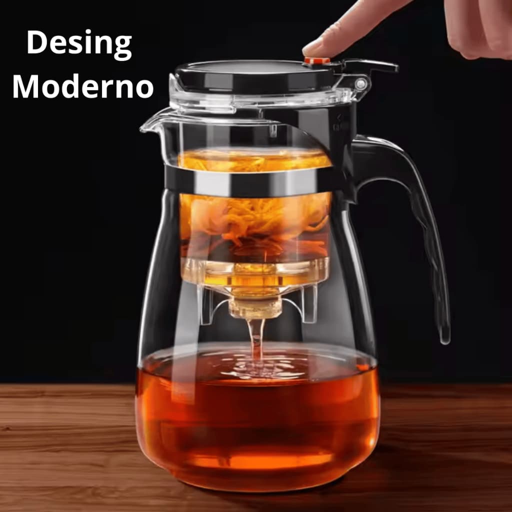 Bule Chaleira  Vidro Com Infusor Chá Jarra 900 Ml