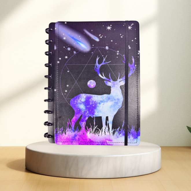 Caderno tipo Inteligente A5 /B5- 80 Folhas Capa de Courino Dura Personalizada + Refil de Folhas (á parte)