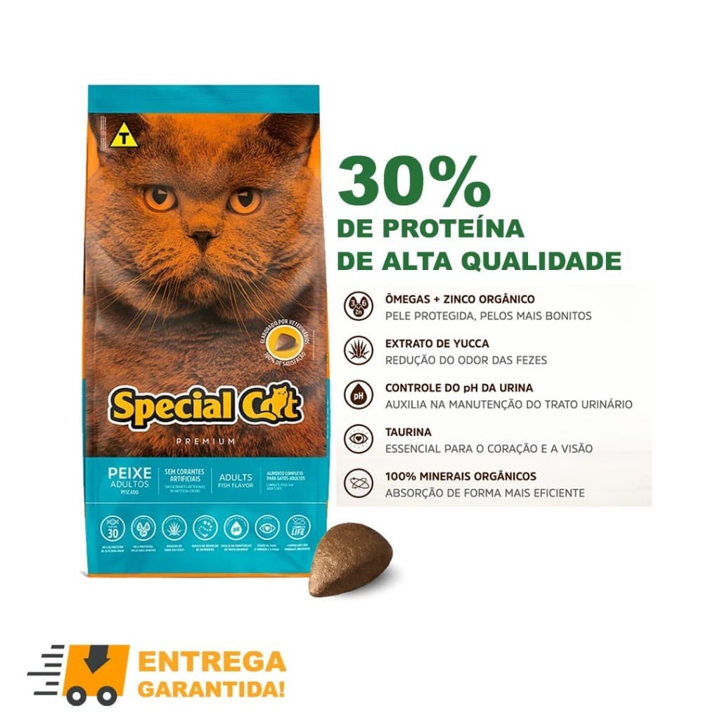 Ração Special Cat Premium Gatos Adultos sabor Peixe 10.1Kg-Envio Rápido