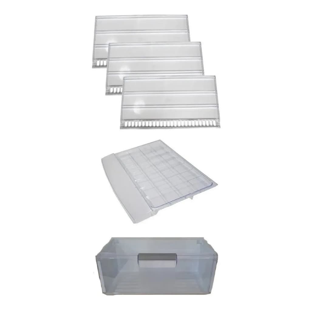 Kit 3 Prateleiras Acrílicas Continental Rdv48 + Gaveta Legume + Tampa