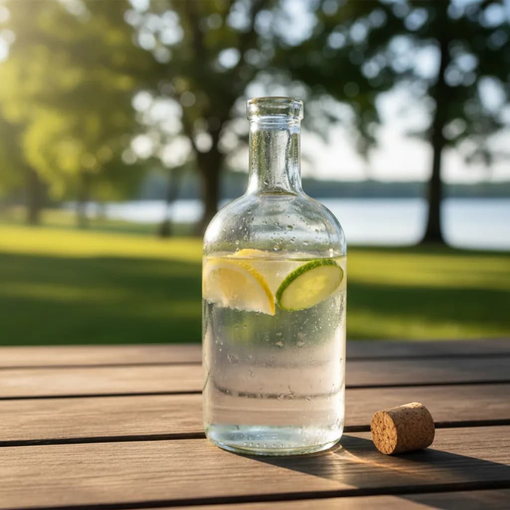 Garrafa vidro 750ml Balena, licor, terrário, vinho, bebidas, decoração