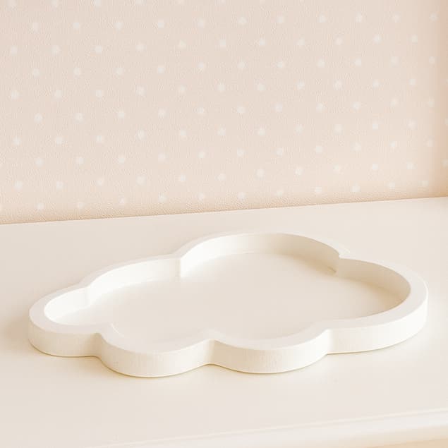 Bandeja Nuvem Em Mdf Para Kit Higiene de Bebê Quarto Menina Menino