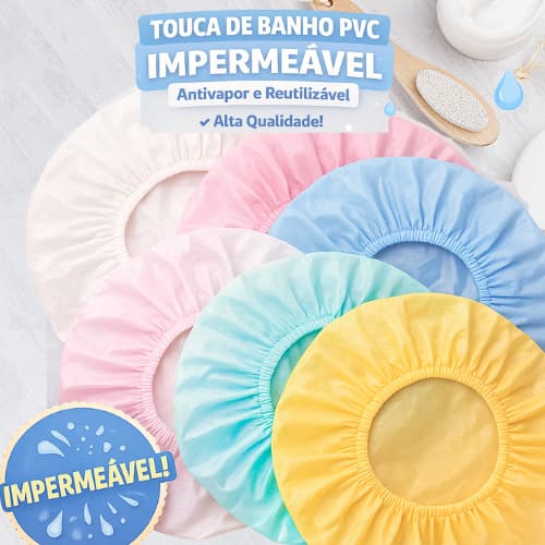 Lucite Touca Banho PVC Adulto e Infantil Emborrachado Resistente contra água anti vapor para Hidroginastica
