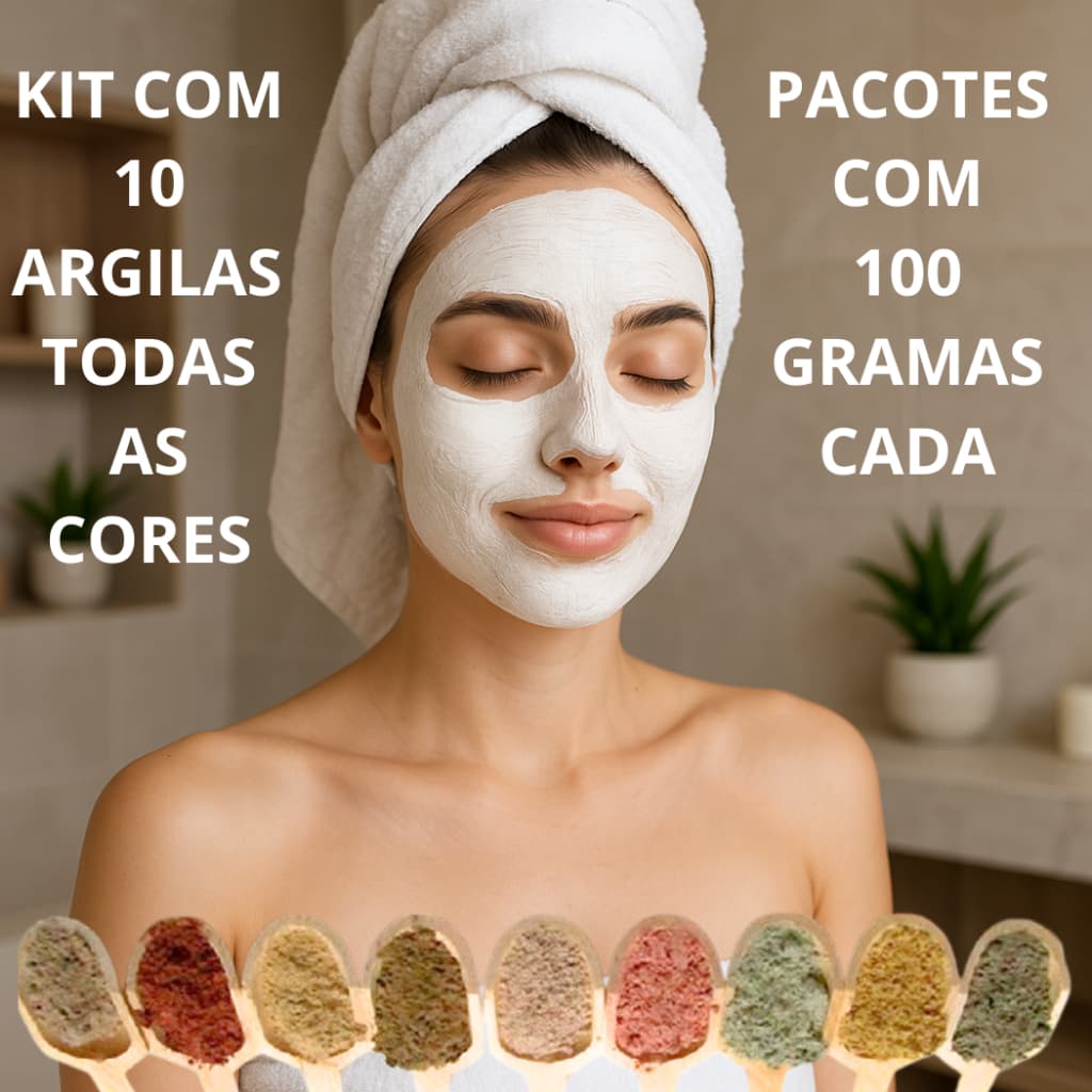 Argila 100 g Cada – Máscara Facial + Capilar, Beleza e Spa em Casa Escolha Quantas Quiser