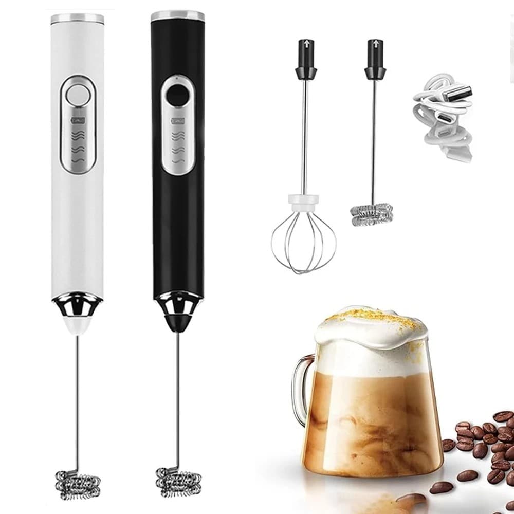 Batedor Misturador Mixer Elétrico para Bebidas Leite Café Clara de Ovo 2 em 1