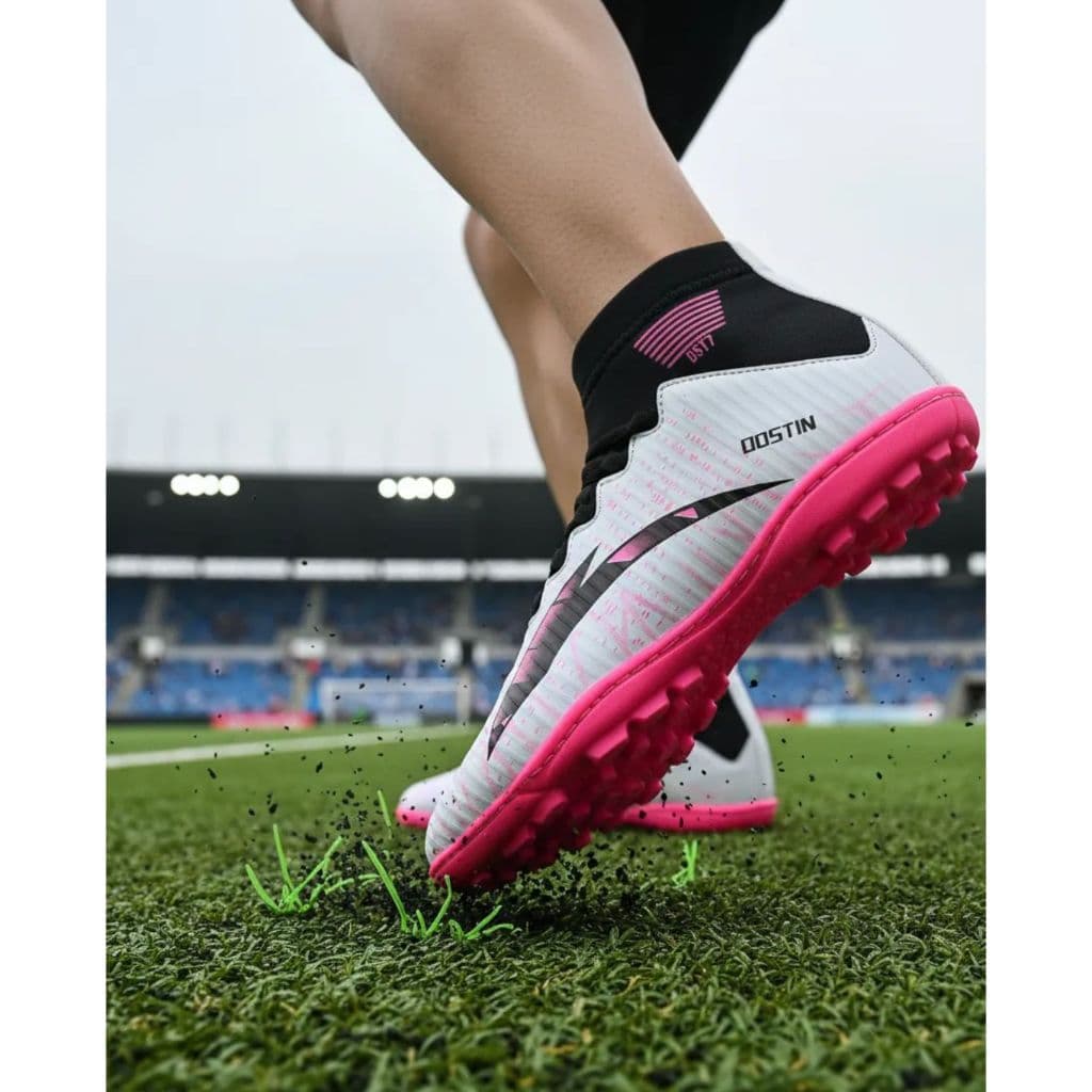 Chuteira Society Cano Alto, Modelo Botinha Dostin Super Leve e Resistente com Solado Costurado