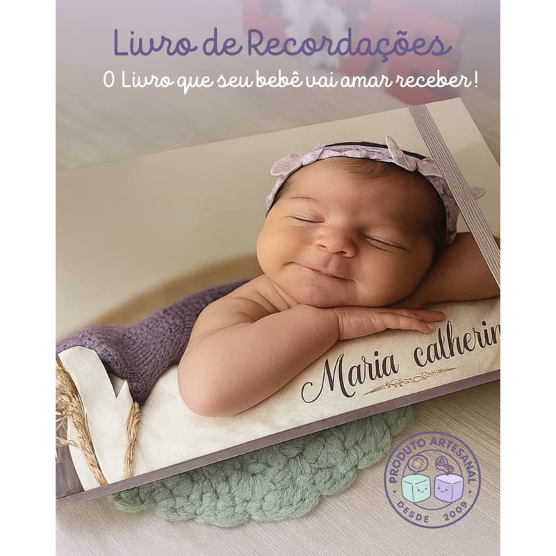 Livro do Bebê Personalizado | Diário 0 a 5 Anos | Recordações + Fotos | Presente Gestante