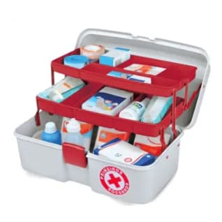 Maleta Caixa Primeiros Socorros Organizadora De Medicamentos e Remédios C/ 2 Bandejas TOY