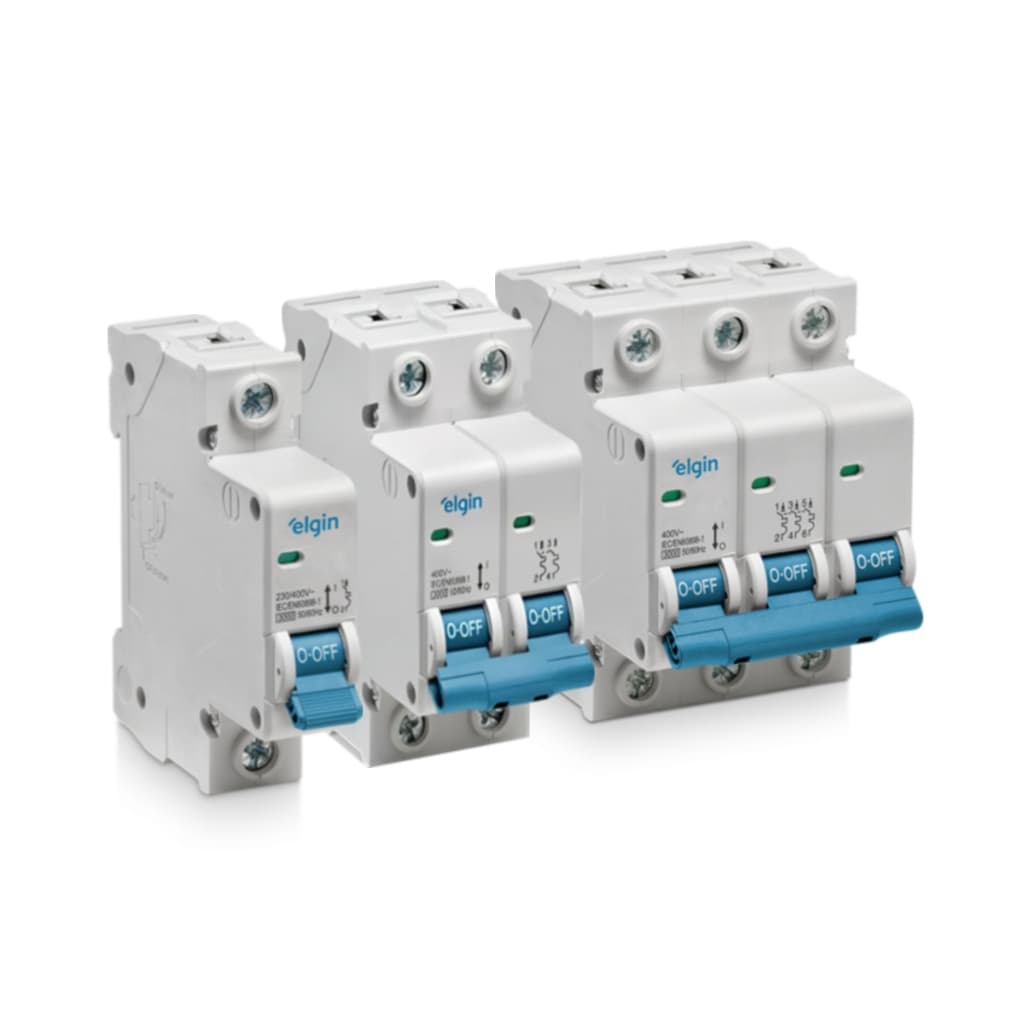 Disjuntor Bipolar Monopolar e Tripolar Elgin 6a 10a 16a 20a 25a 32a 40a 50a 63a 70a