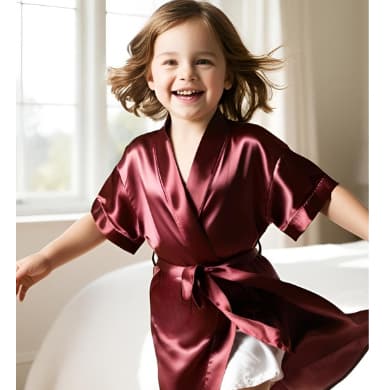 Robe Roupão Infantil Cetim Sem Bordado Criança Daminha Salão Florista Formanda Miss Leia a descrição