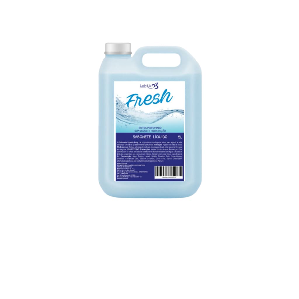 Sabonete Líquido Fresh Extra Perfumado e Hidratante Para Refil Lady Liz 5 Litros