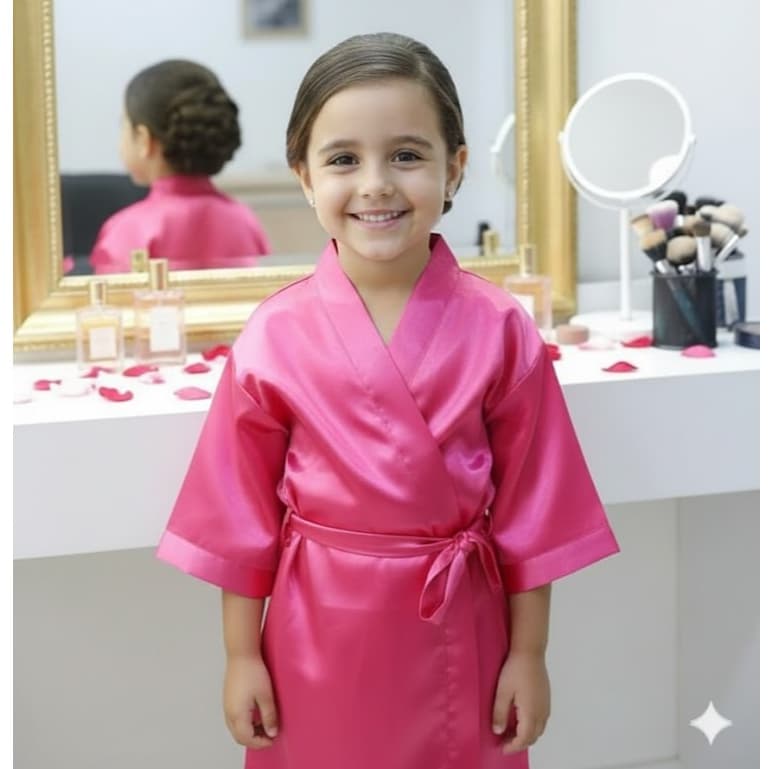 Robe Infantil Unissex Cetim Liso Sem Bordado – Elegante Confortável Meninos e Meninas Pajem Daminhas