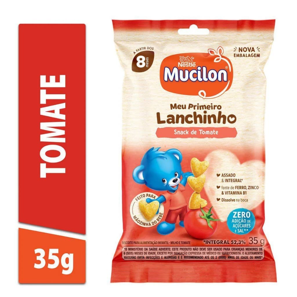 Snack Nestlé Mucilon Meu Primeiro Lanchinho Tomate 35g