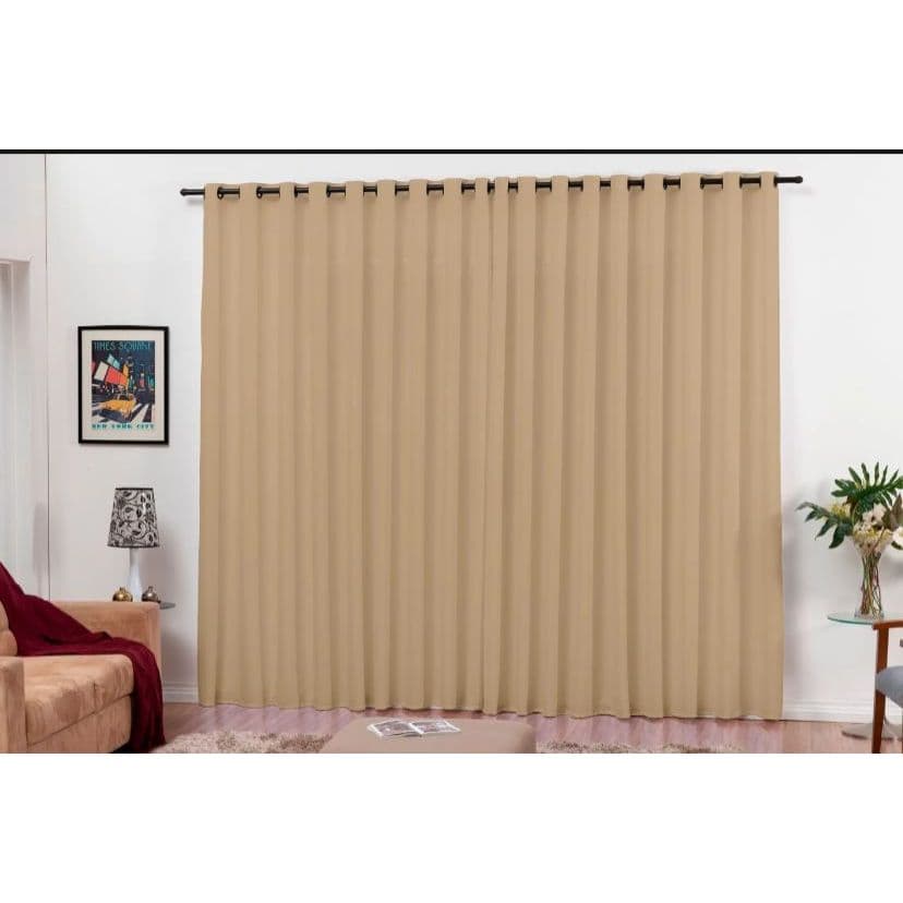 Cortina Oxford 3m x 2,50m Sala Quarto Tecido Premium Grosso Liso com Ilhós Diversas Cores