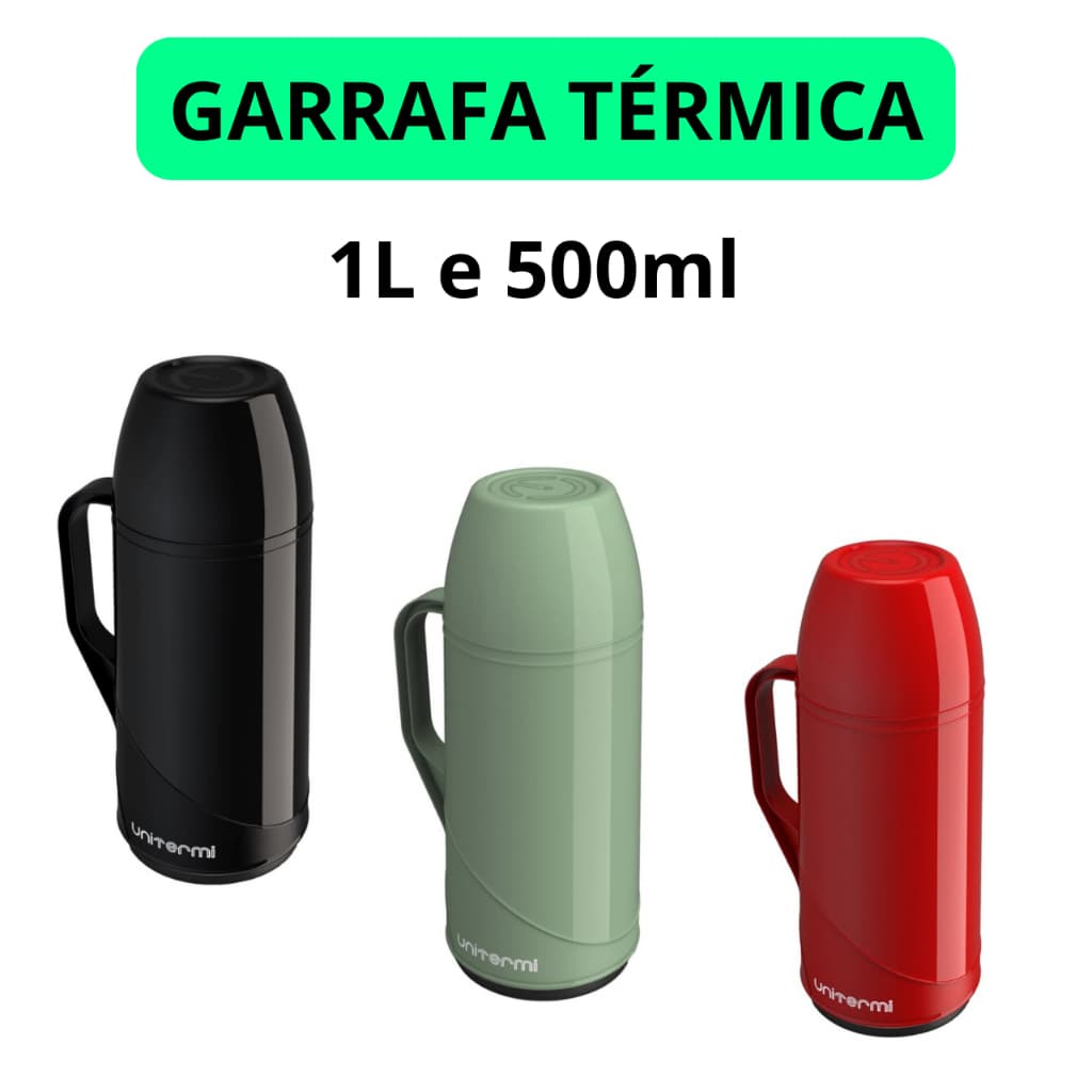 garrafa térmica Roma 1 litro e 500ml Unitermi café chá água