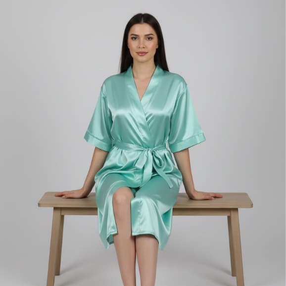 Promoção Robe Noiva em Cetim Manga Curta Feminino Roupão PERSONALIZADO LEIA A DESCRIÇÃO