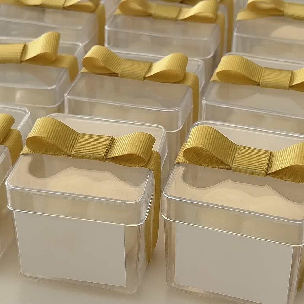 20/30/40/50 Laços Prontos para Caixinha Acrílica 5x5 Laço Pronto em Gorgurão para Caixa Acrílica 5x5