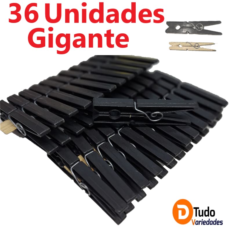 KIT 36 Unidades Prendedores Plástico GIGANTE