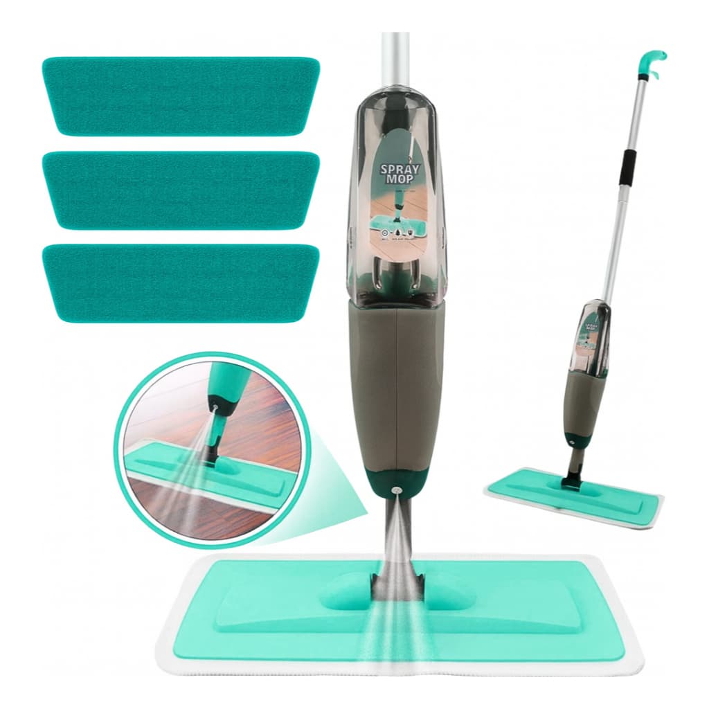 Mop Spray Rodo Magico Esfregão Giratório Limpeza Vidro Piso Refis