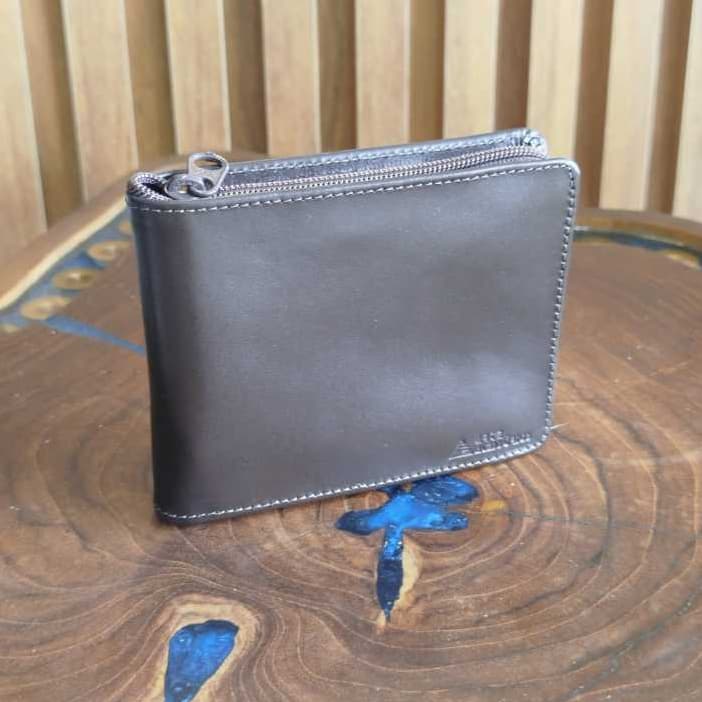 CARTEIRA DE COURO MASCULINA COM ZIPER