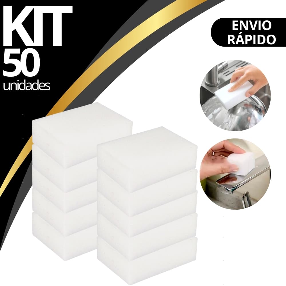 Kit 1/5/10/15/20/50 Esponja Mágica Branca Melamina Bucha Tira Mancha Limpeza Desengordura Nano Max Clean