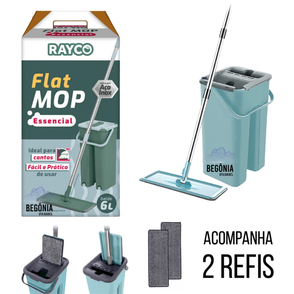 Mop Limpeza Profissional Mop Flat Rodo de Limpeza Esfregão Limpeza mobi limpeza com 2 Refis