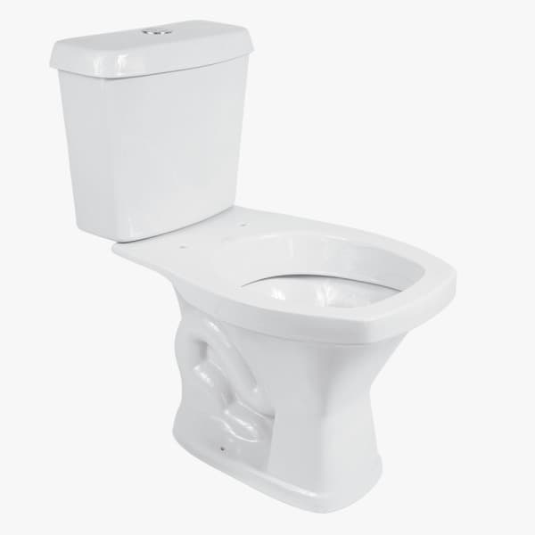 Kit Vaso Sanitário Bacia Quadrado + Caixa De Descarga Acoplada 6L Branco Robusto Moderno