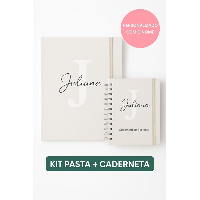 Kit Gestante Personalizado com nome - Pasta e Caderneta da Gestante