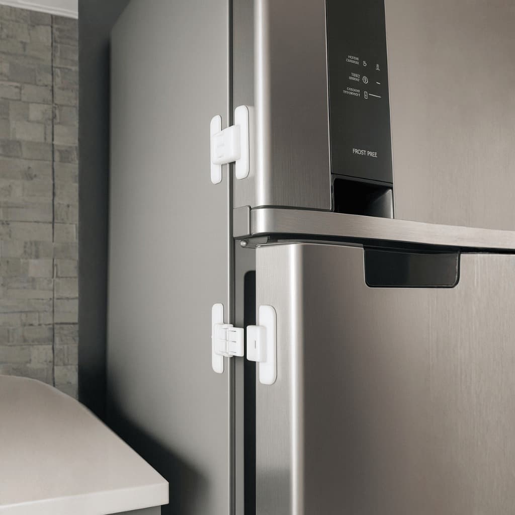 Trava de Segurança Para Geladeira Gavetas Multiuso Adesiva Protetor Infantíl Fechadura Porta Armário