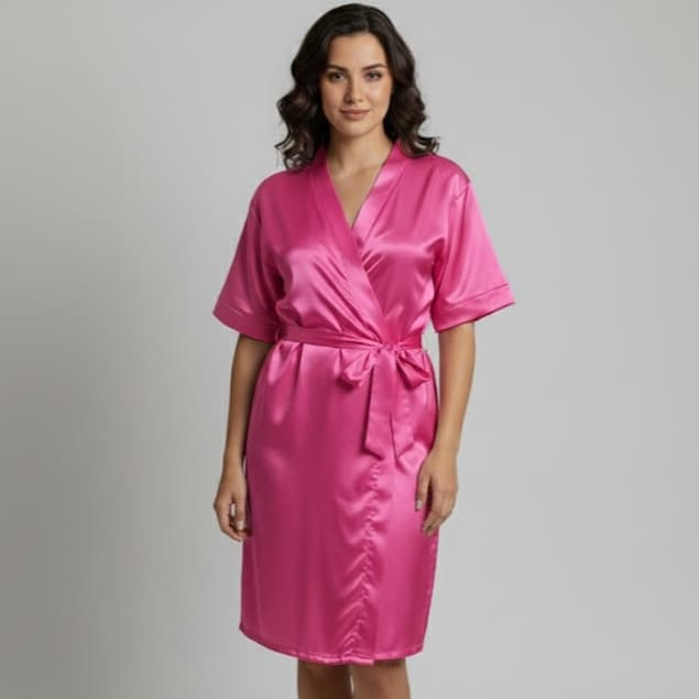 Robe Roupão Cetim Manga Curta Nome Noiva Debutante Festa Salão Personalizado Leia a Descrição