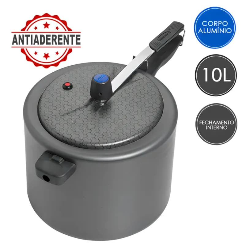 PANELA DE PRESSÃO 10 LITROS ANTIADERENTE RAMOS-SELO-INMETRO-A-ENVIO IMEDIATO EM 24 HORAS ÚTEIS