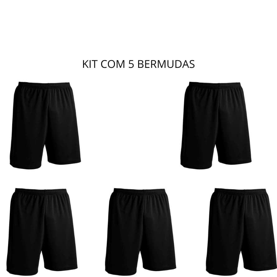 Kit 5 Bermuda Infantil Short Calção Futebol Esportivo