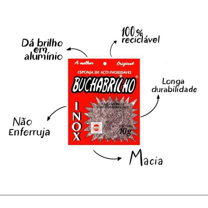 kit 5 unidades bucha brilho esponja aço inoxidável