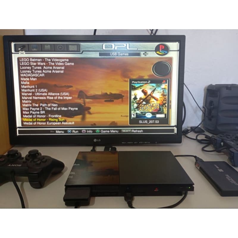 Playstation 2 Ps2 console C/ CDs + sistema OPL C/ + 3.000 jogos ou HD de 1 Tera