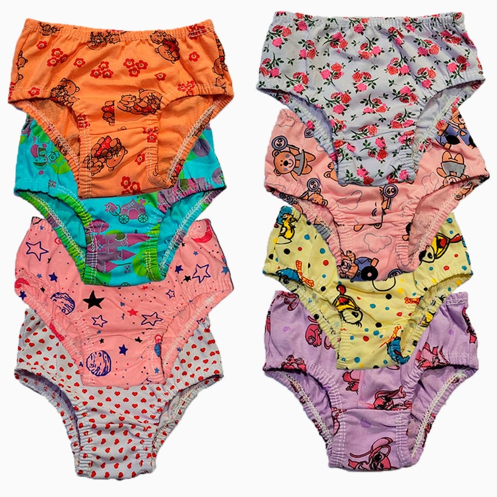 CALCINHAS 100% ALGODÃO (KIT 10 UNIDADES) PARA CRIANÇAS MENINAS DE TODOS OS TAMANHOS