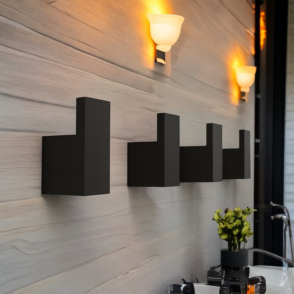 Kit 4 Gancho de Parede Retangular Suporte Ideal para Toalha, Panos, Bolsa Multiuso Com Dupla Face