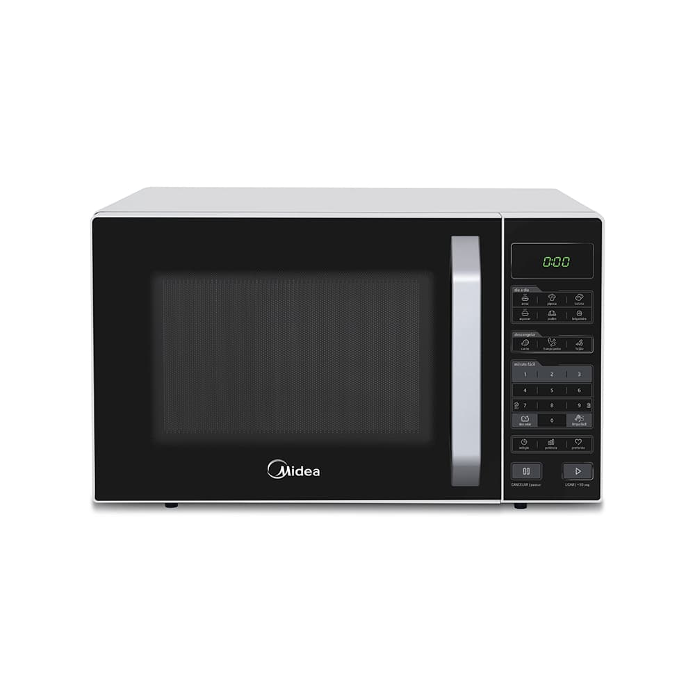 Micro-ondas Midea 27 L MXSA27P – 800 W, Prato Inteligente, Display Digital, 127V / Branco e Preto