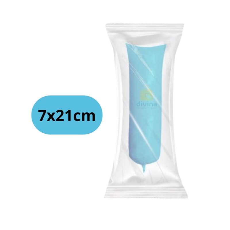 Saco Embalagem Higiênica Geladinho 7x21cm Sacolé Dindin Chup-chup Transparente