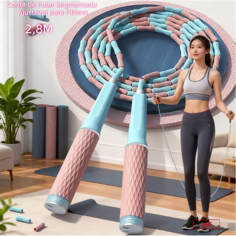 Corda De Salto Ajustável De 2,8m Macia Segmentada Para Crianças Estudantes Equipamentos Esportivos Adultos