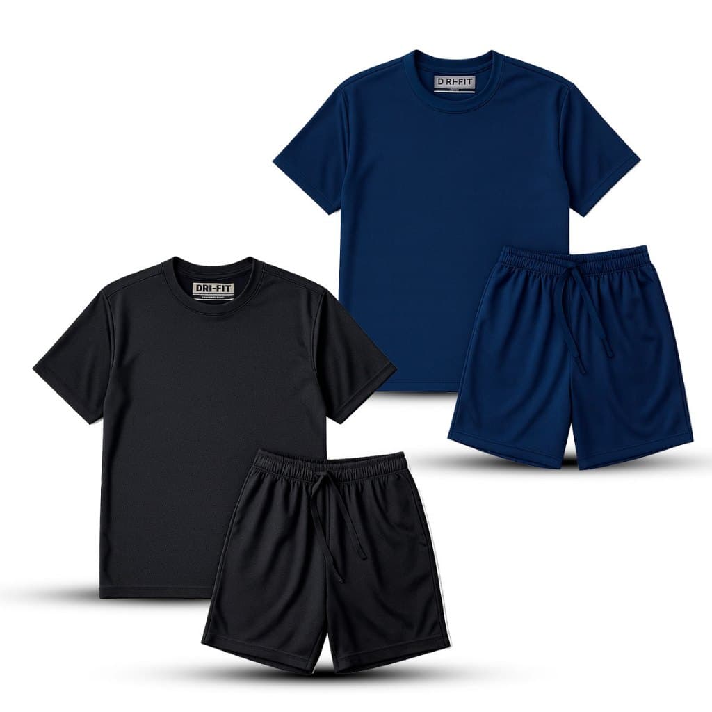 2 Kit Conjunto Infantil Juvenil Dry Fit Roupas Leves Secagem Rápida Tecido Respirável Conforto