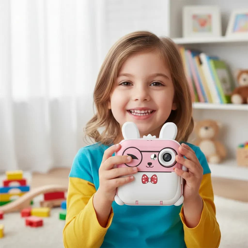 Camera Impressora Infantil Foto Instantanea Vídeos Jogosapp Rosa/Azul