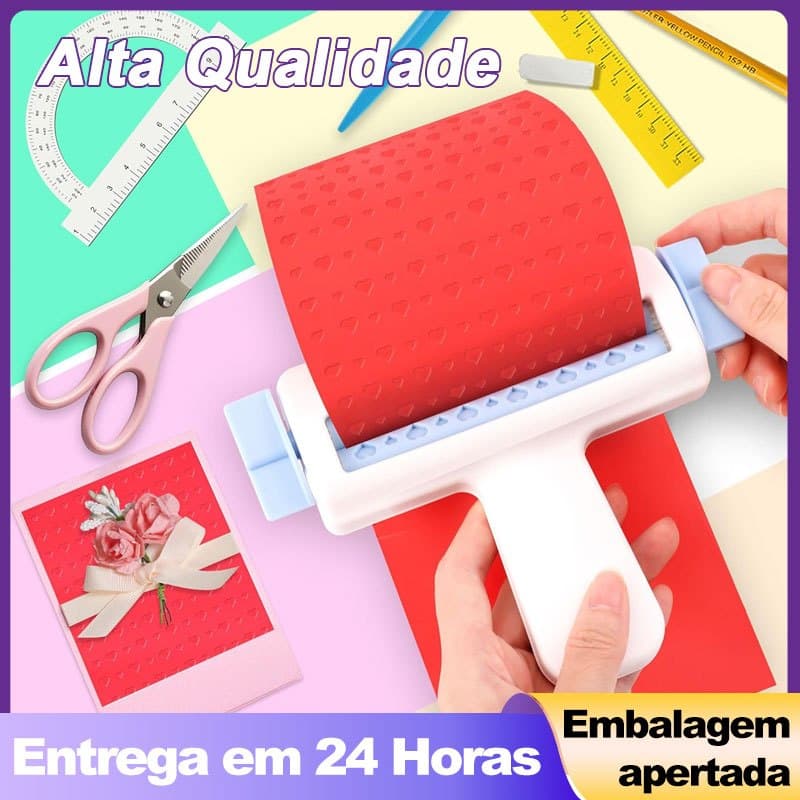 Texturizador de Papel Art & Montagem - Modelo em Listras - Máquina de Gravação Manual DIY